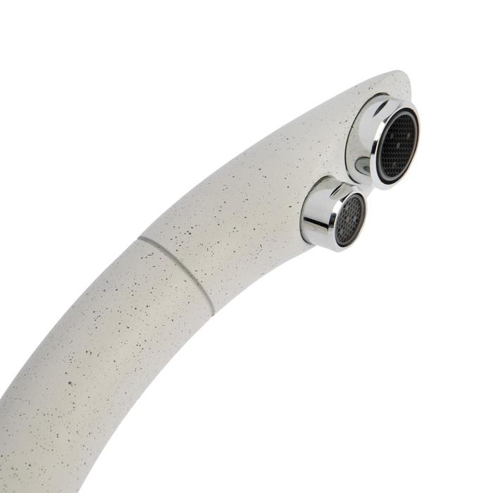 Смеситель для кухни Accoona  A5179G-7, с выходом для питьевой воды, латунь, белый