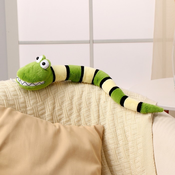 Мягкая игрушка &laquo;Змея&raquo;, в полоску, 59 см, цвет зелёный