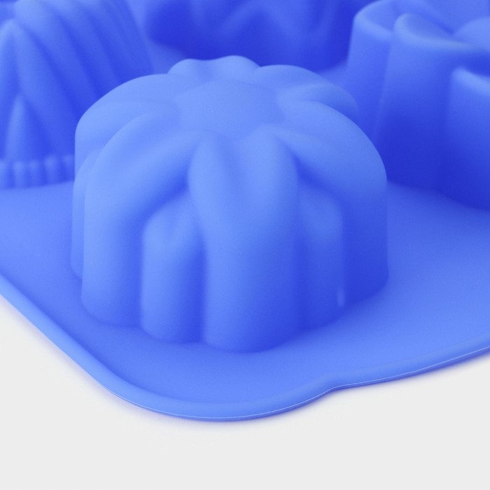 Форма для выпечки Доляна «Немецкий кекс. Цветы», силикон, 29×17,5 см, 6 ячеек, цвет МИКС Форма для выпечки Доляна «Немецкий кекс. Цветы», силикон, 29×17,5 см, 6 ячеек, цвет МИКС