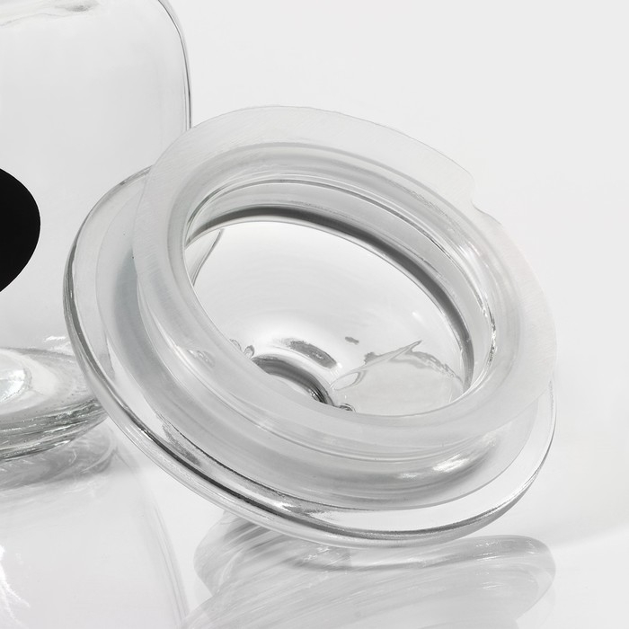 Банка стеклянная для хранения сыпучих продуктов с местом под надпись Доляна &laquo;Мио&raquo;, 600 мл, 10,5&times;14 см