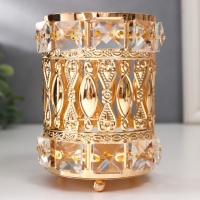 Подсвечник металл на 1 свечу "Бесконечная любовь" цилиндр золото 13х9х9 см Подсвечник металл на 1 свечу "Бесконечная любовь" цилиндр золото 13х9х9 см