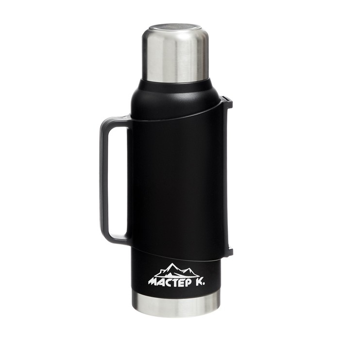 Термос, 1.2 л, Движение Термос, 1.2 л, Движение "Мастер К", сохраняет тепло 48 ч, с кружкой, черный