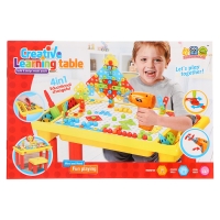 Конструктор винтовой «Обучающая мозаика», 4 в 1, стол+стул, с электрическим шуруповёртом Конструктор винтовой «Обучающая мозаика», 4 в 1, стол+стул, с электрическим шуруповёртом