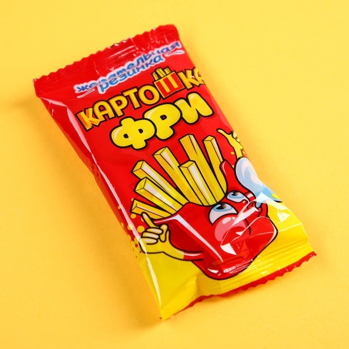 Жевательная резинка &laquo;Пожрать&raquo;,в виде картошки фри, 15 г.