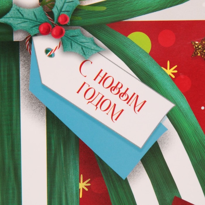 Пакет подарочный новогодний &laquo;Подарок&raquo;, 25 х 26 х 10 см, Новый год