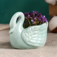 Горшок "Лебеди" 9х5х7см, МИКС