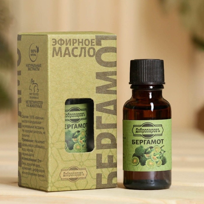 Масло эфирное Масло эфирное "Бергамот" 20мл, крафт, Добропаровъ