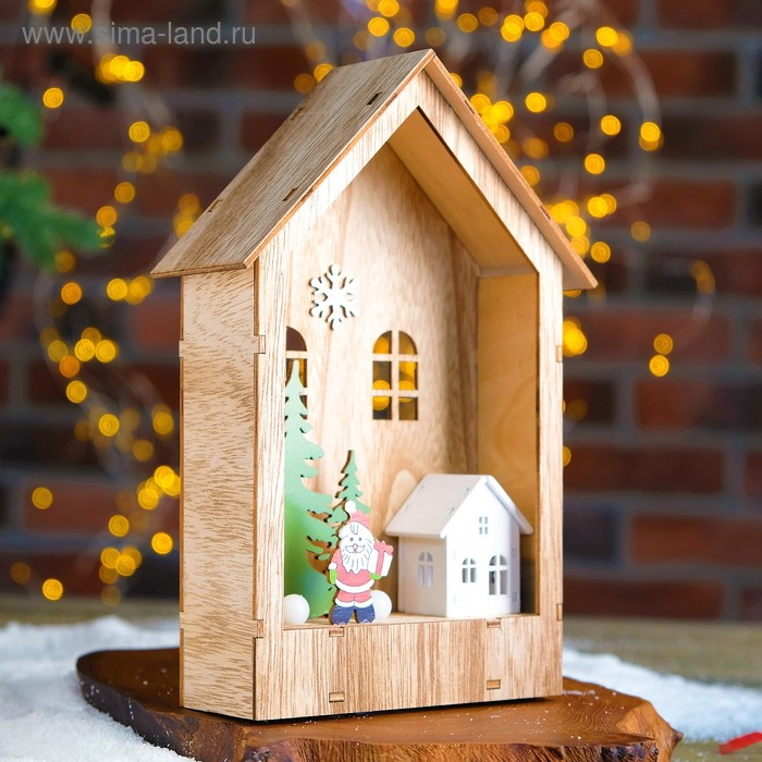 Декор с подсветкой "Праздничный домик" 6&times;15&times;23,5 см
