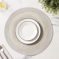 Салфетка сервировочная на стол Доляна &laquo;Оскар&raquo;, d=38 см, цвет бежевый