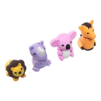 Набор фигурных ластиков "Зверушки", 4 штуки, МИКС Набор фигурных ластиков "Зверушки", 4 штуки, МИКС