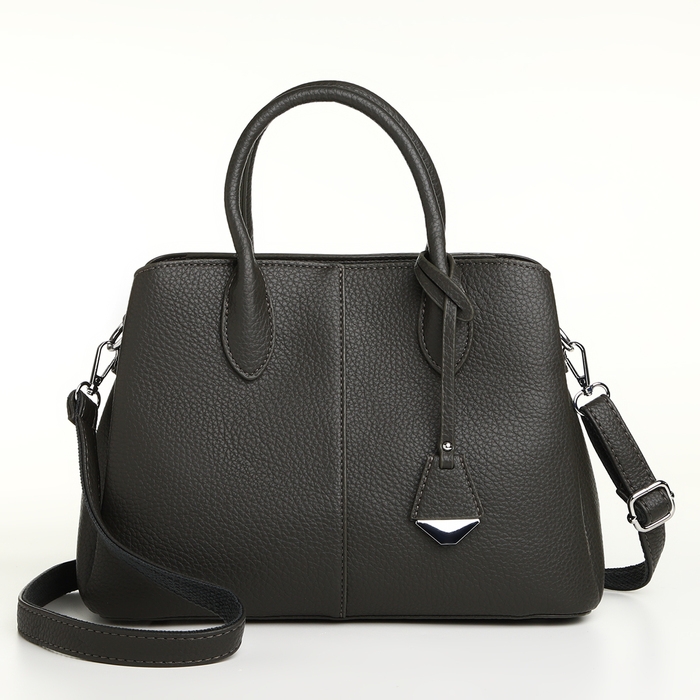 Сумка женская на молнии TEXTURA, средний размер, цвет тёмно-серый