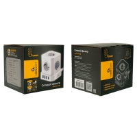 Сетевой фильтр Cablexpert Tower TWR-5-U4-W-2, 5р, 10А, 4хUSB, 3.1А, 2м, ур.защиты 4+, белый, 1030905