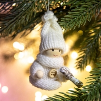 Ёлочная игрушка новогодняя новогодняя &laquo;Новый год: С Новым годом!&raquo;,   7 см х 6 см х 3 см