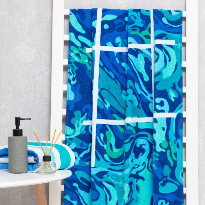 Полотенце LoveLife Полотенце LoveLife "Морские узоры" 70х140 см, велюр/махра 340гр/м2, 100% хлопок