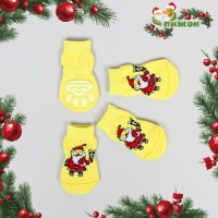 Носки нескользящие "Санты", S (2,5/3,5 * 6 см), набор 4 шт Носки нескользящие "Санты", S (2,5/3,5 * 6 см), набор 4 шт