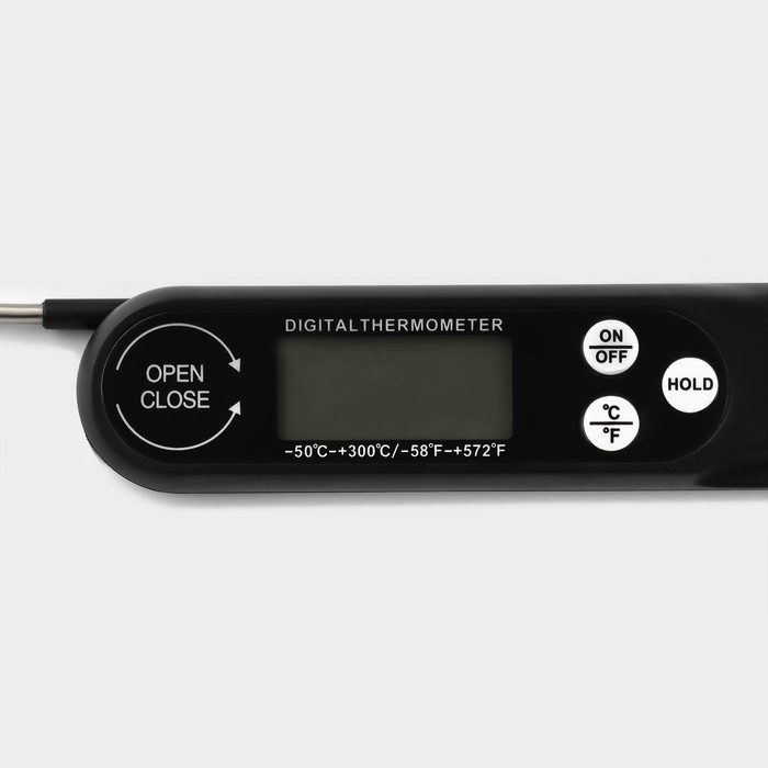 Термометр для пищи электронный, со складным щупом Magistro, цвет черный