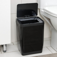 Ведро для мусора сенсорное Доляна, 12 л, цвет чёрный