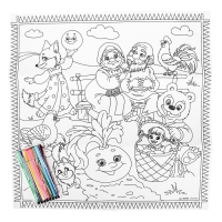 Набор для творчества &laquo;Коврик-раскраска&raquo;, 50 &times; 50 см, с фломастерами, с игрушками, многоразовый, МИКС