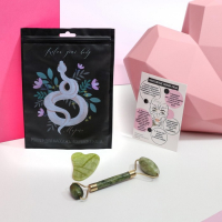 Массажер для лица, гуаша набор &laquo;8 марта&raquo;, 14 х 20 см, кальцит и серпентин