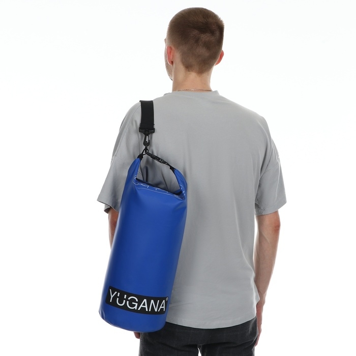 Гермомешок YUGANA, ПВХ, водонепроницаемый 10 литров, один ремень, синий Гермомешок YUGANA, ПВХ, водонепроницаемый 10 литров, один ремень, синий