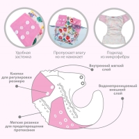 Трусики-подгузник, многоразовый «Ягодка», Крошка Я Трусики-подгузник, многоразовый «Ягодка», Крошка Я