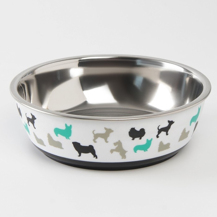 Миска для кошек и собак из нержавеющей стали «Собаки», 450 мл, 14 х 4.5 см Миска для кошек и собак из нержавеющей стали «Собаки», 450 мл, 14 х 4.5 см