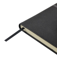 Ежедневник недатированный А5, 136 листов LYON, твердая обложка из искусственной кожи, магнитный хлястик, ляссе, кремовый блок 70 г/м2, чёрный