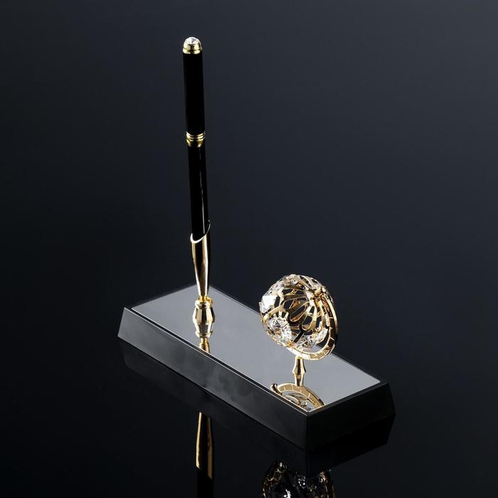 Ручка на подставке &laquo;Глобус&raquo;, 16&times;6&times;20 см, с кристаллами