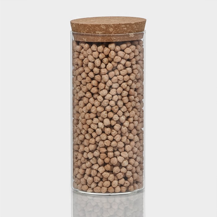 Банка стеклянная для хранения сыпучих продуктов BellaTenero «Классика», 800 мл, 8,5×19 см, с пробковой крышкой Банка стеклянная для хранения сыпучих продуктов BellaTenero «Классика», 800 мл, 8,5×19 см, с пробковой крышкой