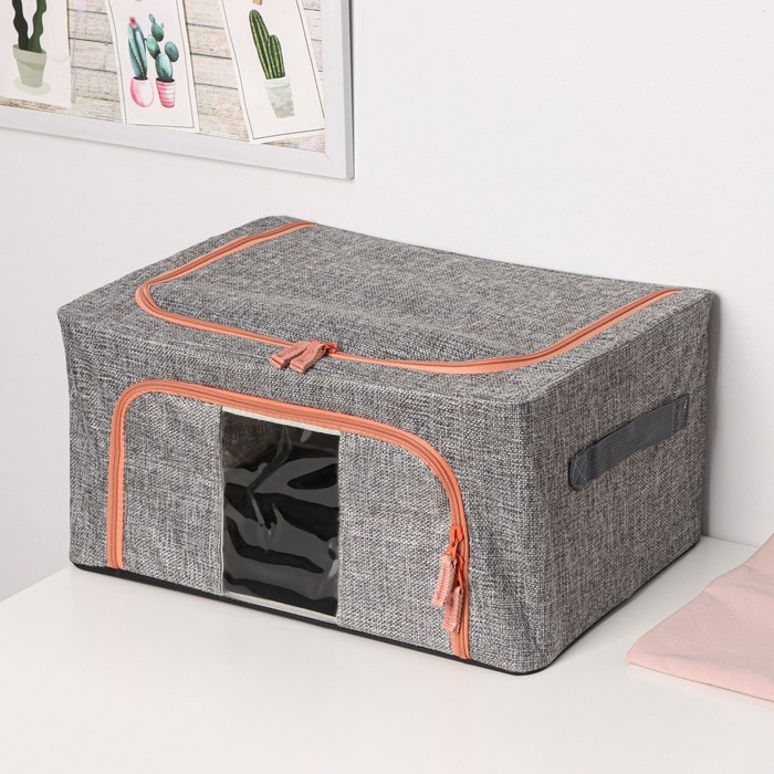 Кофр для хранения вещей Доляна &laquo;Моне&raquo;, 39&times;29&times;20 см, цвет серый