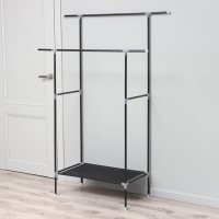 Вешалка - стойка напольная для одежды Доляна, напольная, 2 перекладины, 160&times;45&times;169 см, цвет чёрный
