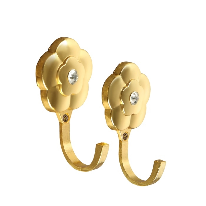 Крючок однорожковый для штор CAPPIO KC117, цвет золото, 2 шт