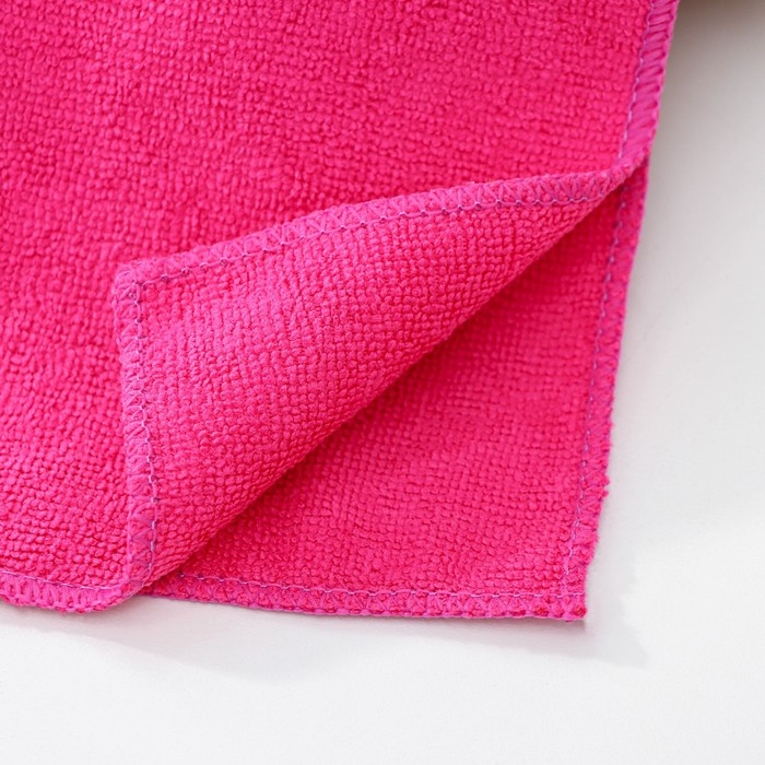 Салфетки универсальные Доляна, 220 г/м&sup2;, 3 шт, 30&times;30 см, микрофибра, с оверлоком, цвет МИКС