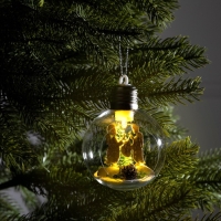 Ёлочный шар &laquo;Ангелочки&raquo;, батарейки, 1 LED, свечение тёплое белое