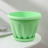 Горшок для цветов с поддоном &laquo;Знатный&raquo;, 3,9 л, d=22,5 см, зелёный