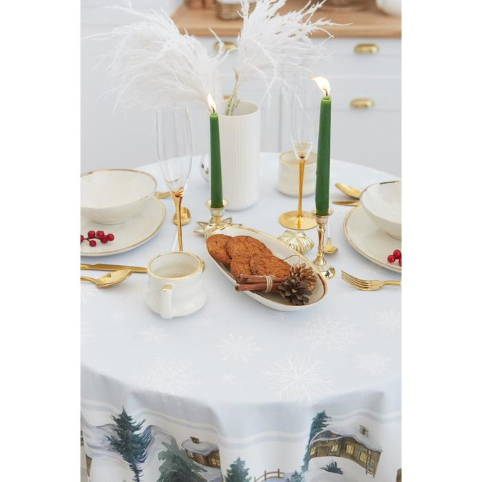 Скатерть Этель "Forest animals" d=215 +/- 3см с ГМВО, 100%хл, саржа 190 гр/м2