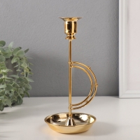 Подсвечник металл на 1 свечу "Шарики на дуге" d-2 см 10,5х10,5х23 см