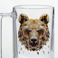 Кружка Animals, стеклянная, 320 мл, рисунок МИКС