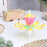 Свеча для торта музыкальная "Тюльпан", жёлтая, 12×5 см Свеча для торта музыкальная "Тюльпан", жёлтая, 12×5 см