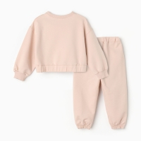 Комплект для девочки (свитшот, брюки), цвет кремовый, рост 110 см