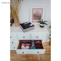 Органайзер для хранения белья Доляна &laquo;Вилли&raquo;, 24 ячейки, 35&times;30&times;10 см, цвет бело-коричневый