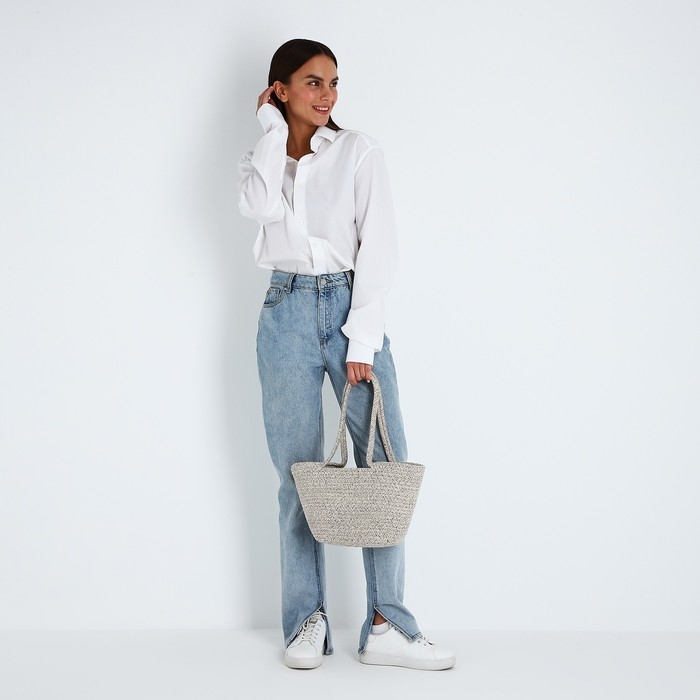 Сумка-тоут без застёжки, цвет серый Сумка-тоут без застёжки, цвет серый