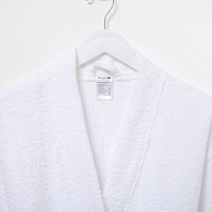 Халат махровый Экономь и Я, мужской размер 48-50 цвет белый, 100% хлопок с AIRO, 320 г/м2 Халат махровый Экономь и Я, мужской размер 48-50 цвет белый, 100% хлопок с AIRO, 320 г/м2