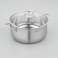 Кастрюля &laquo;Лира&raquo;, 5,2 л, d=24 см, капсульное дно, стеклянная крышка, индукция