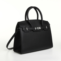 Сумка женская 30*10*23 отд на клапане, длин ремень, черный