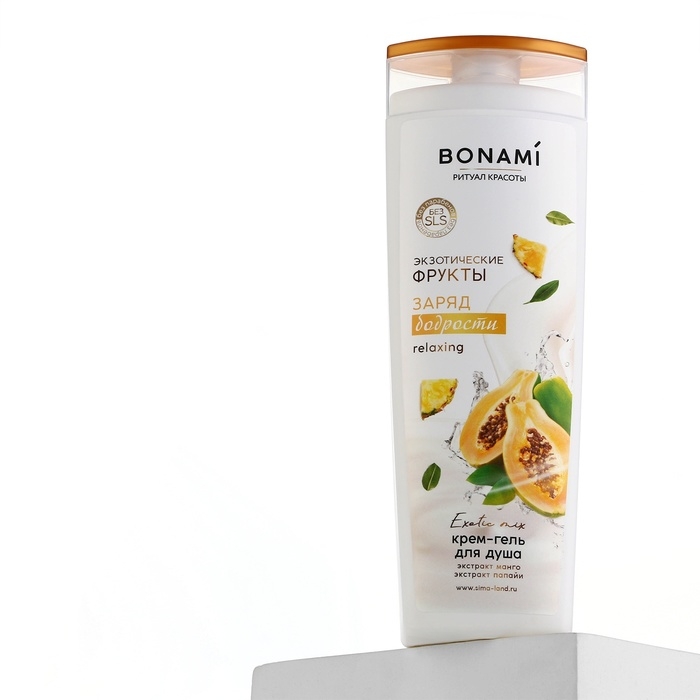 Гель для душа с экстрактом манго и папайи, заряд бодрости, 400 мл, аромат экзотических фруктов, BONAMI Гель для душа с экстрактом манго и папайи, заряд бодрости, 400 мл, аромат экзотических фруктов, BONAMI