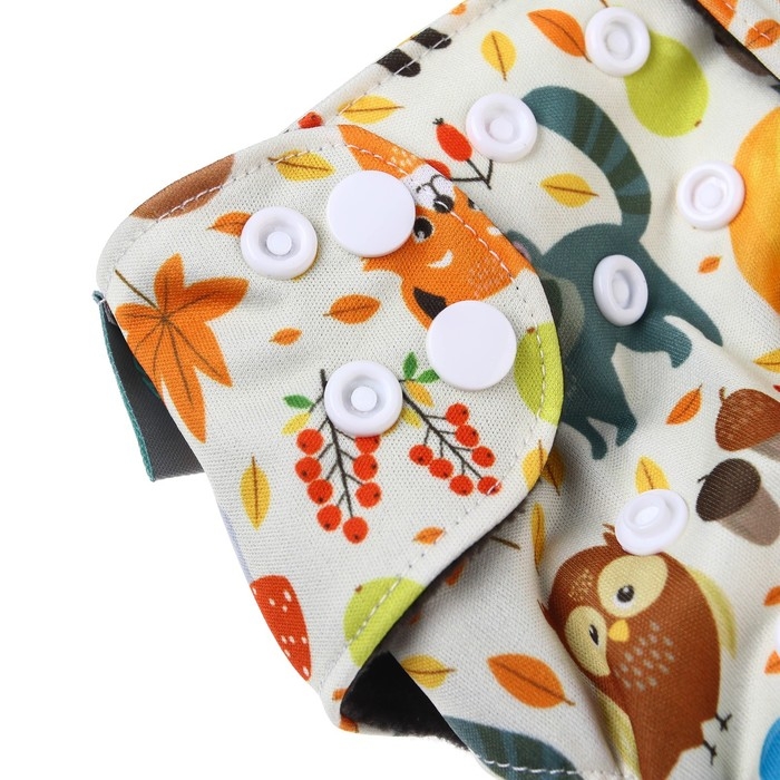 Многоразовый подгузник &laquo;Осень&raquo;, 3-8 кг, угольно-бамбуковая ткань, Крошка Я