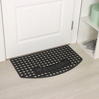 Коврик придверный ячеистый Доляна &laquo;Добро пожаловать&raquo;, 43&times;73 см, цвет чёрный