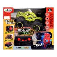 Машина-перевёртыш &laquo;Финт&raquo;, радиоуправляемая, работает от аккумулятора, световые эффекты, эффект дыма, цвет зеленый