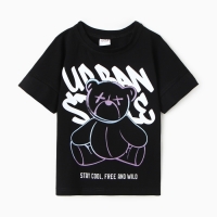 Футболка детская MINAKU: Exclusive print, цвет чёрный, рост 110 см Футболка детская MINAKU: Exclusive print, цвет чёрный, рост 110 см